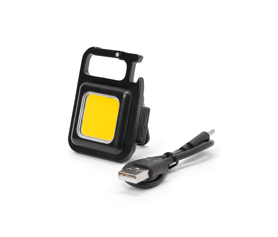 Şarj kablosu olan siyah çok fonksiyonlu lamba