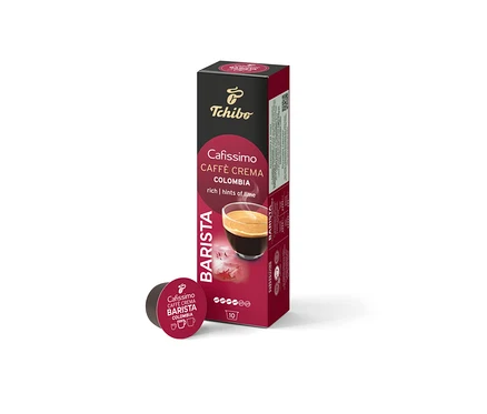Cafissimo BARISTA Caffè Crema Colombia paketi ve kapsülü.