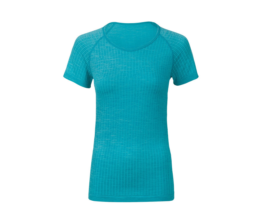 Turkuaz dikişsiz fonksiyonel tişört.