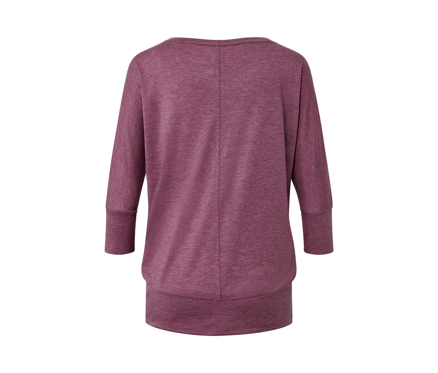 Mürdüm rengi Yoga Üstünün arka görünümü.