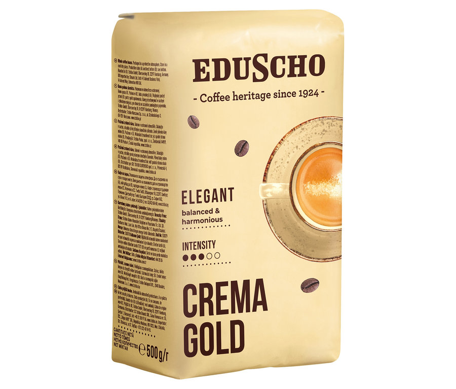 Bir paket Eduscho Crema Gold 500g kahve.