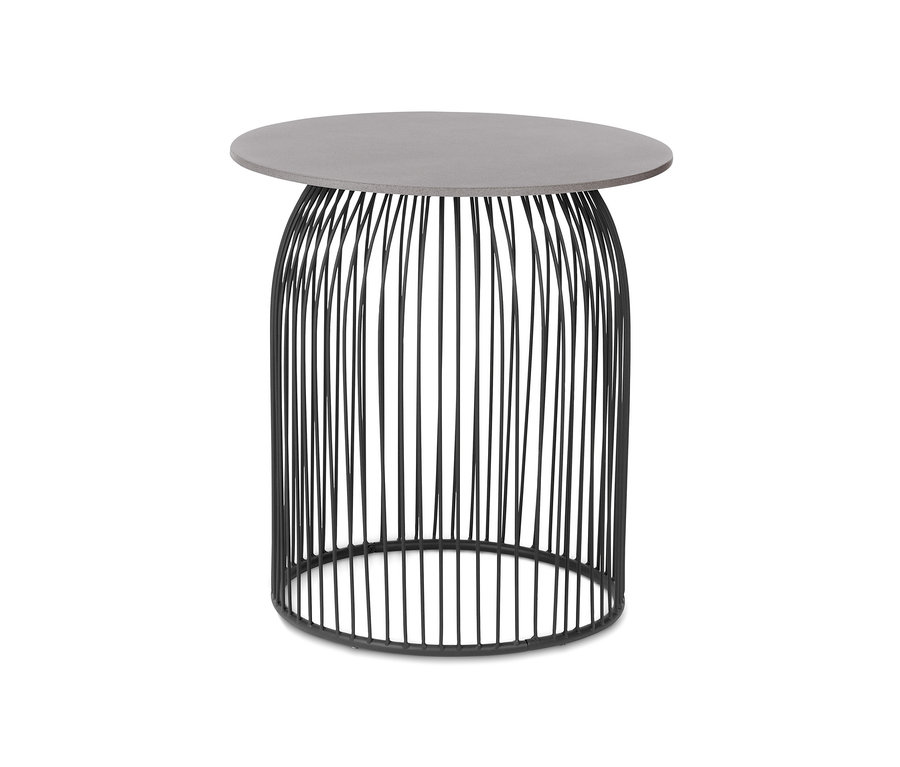 Beton Görünümlü Yuvarlak Bahçe Masası, 60 x 60 cm.