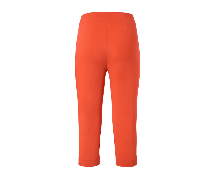 Turuncu renkli, 3/4 boy stretch pantolon.