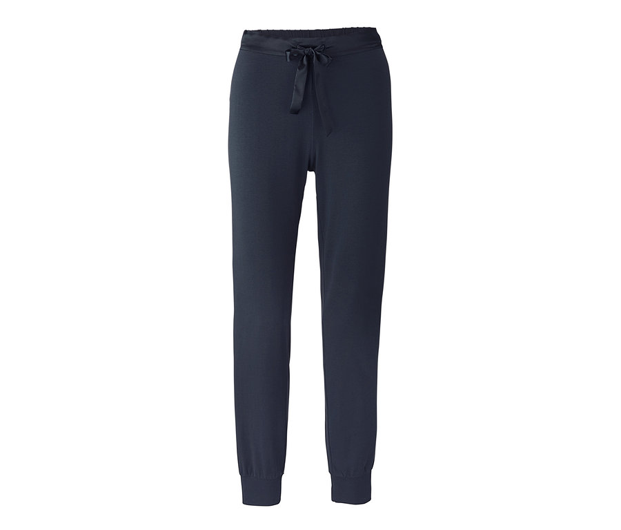 Büzgülü, lacivert pijama altı.