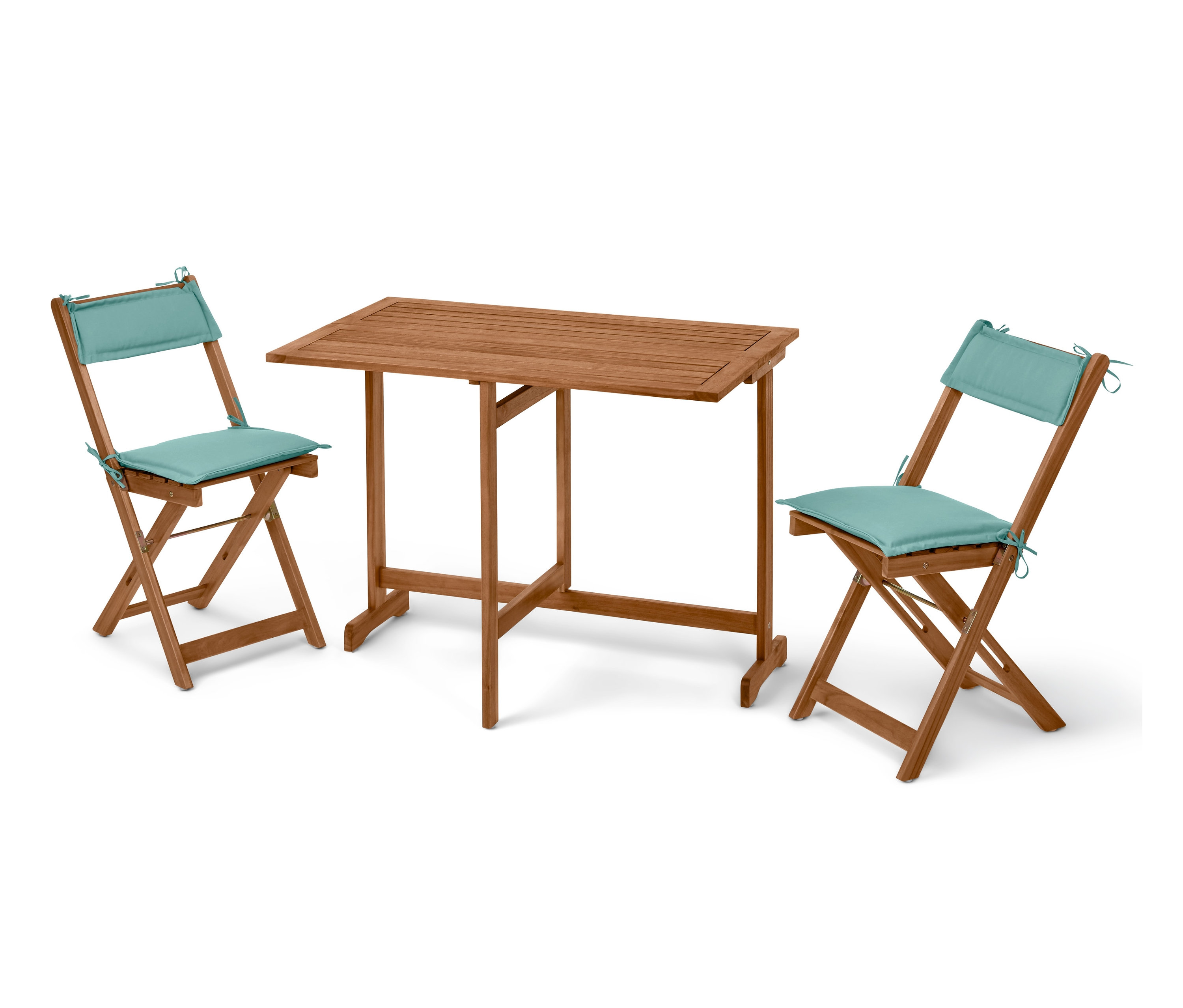 Katlanabilen Balkon Seti, iki sandalye ve bir masa ile birlikte 3 parça halinde