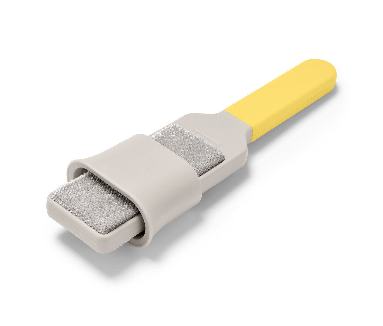 Sarı saplı çift taraflı kıyafet fırçası.