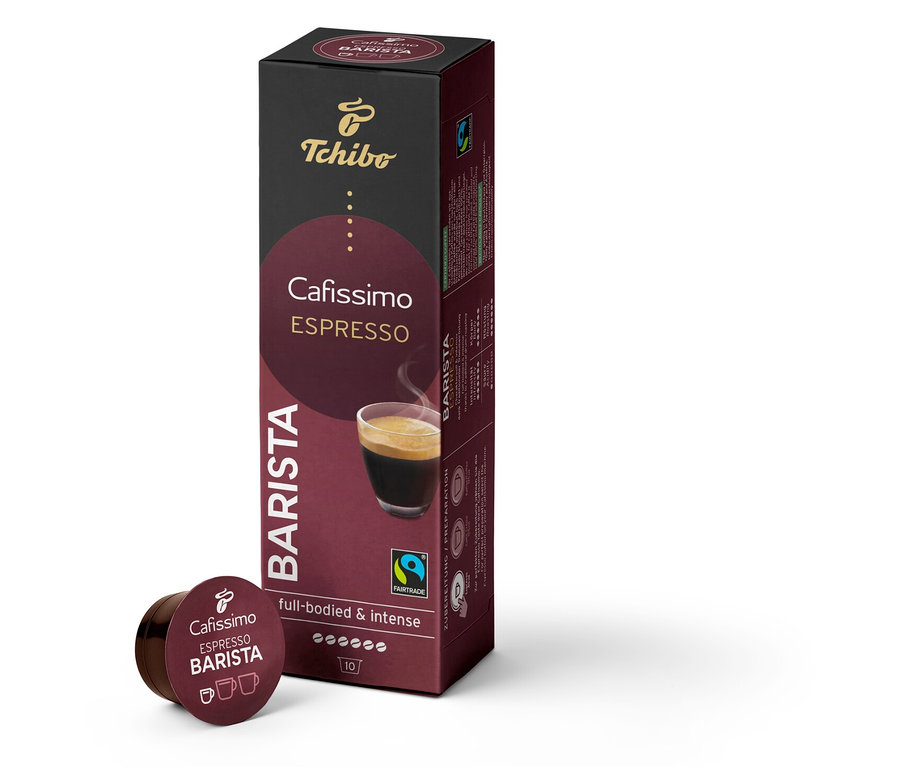 Bir paket Barista Edition Espresso – 10 Kapsül ve bir adet Cafissimo Barista Edition Espresso kapsülü.