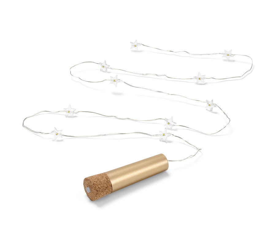 Yıldız şeklinde iki adet LED ışık zinciri. LED'li Şişe Mantarı.