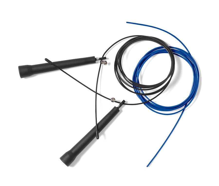 Mavi yedek kablolu siyah »Speed« atlama ipi.