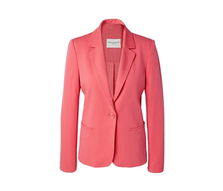 Tek düğmeli, mercan rengi Jersey Blazer Ceket.