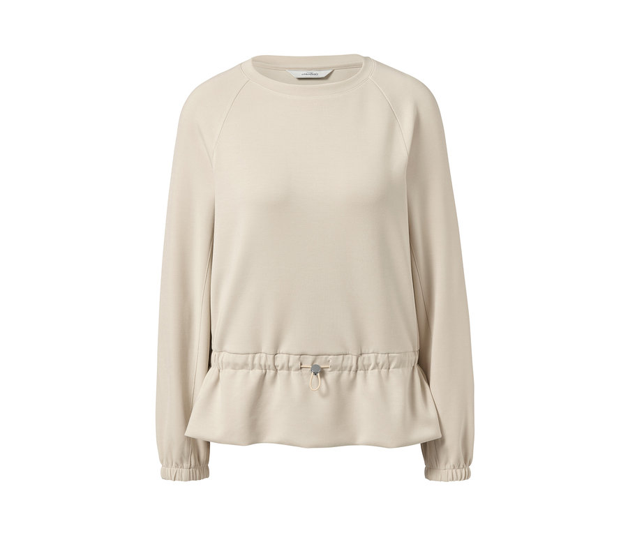Kum rengi, kordon şeritli sweatshirt.
