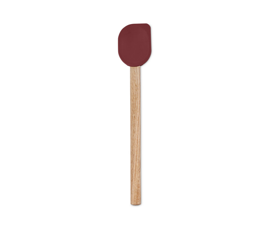 Ahşap saplı kırmızı spatula. Çok Fonksiyonlu Pişirme Kaşığı.