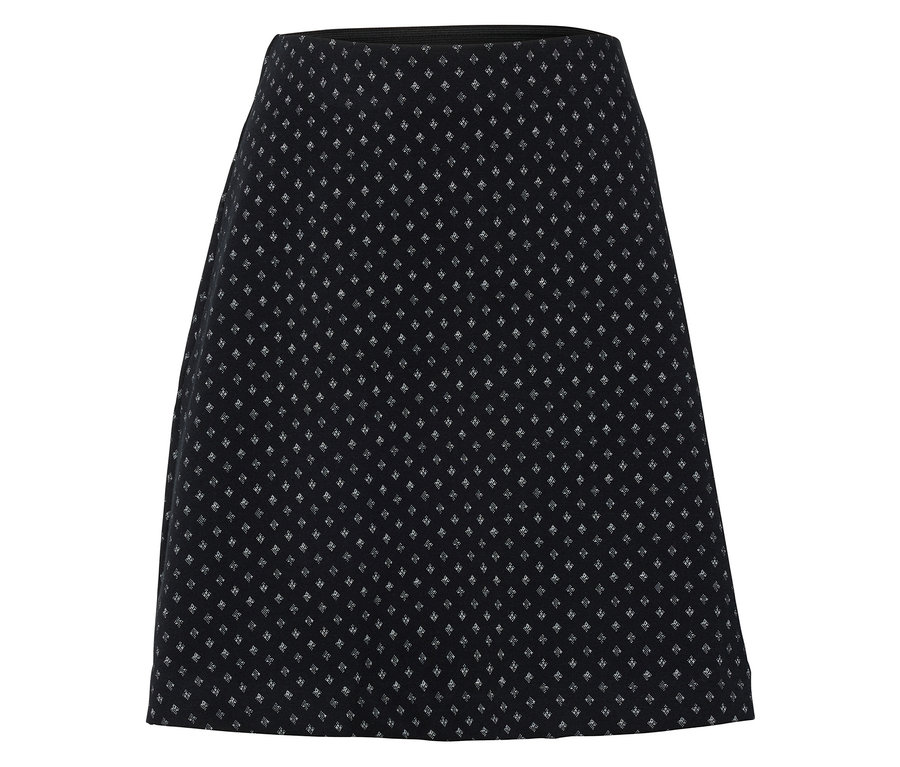 Siyah, ufak beyaz desenli etek