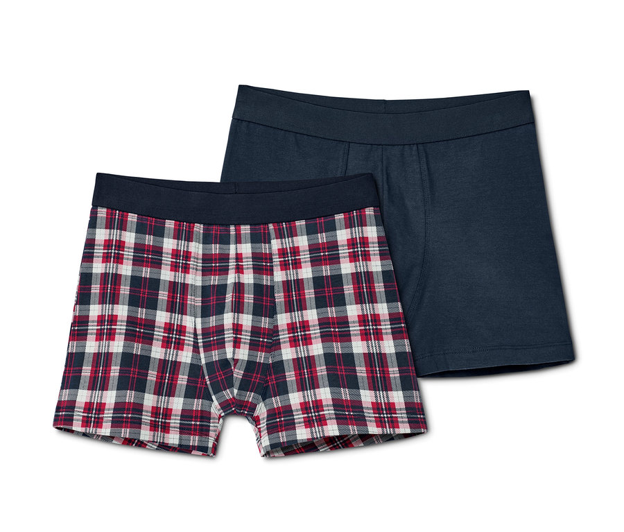 İki adet kareli slip boxer