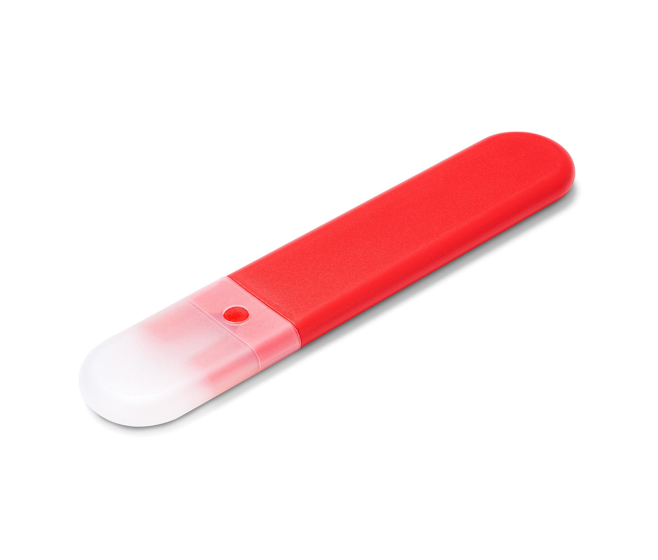 Kırmızı plastik pipetin yakın çekimi.