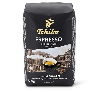 Bir paket 500g TC Espresso Sicilia Style Çekirdek Kahve.