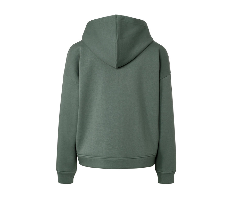 Kapüşonlu bir eşofman üstünün arka görünümü.