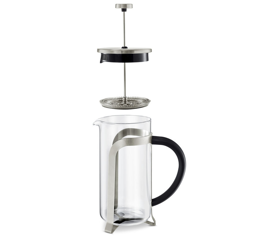 Demonte edilmiş gümüş rengi French Press 800 ml, 6 Fincan.