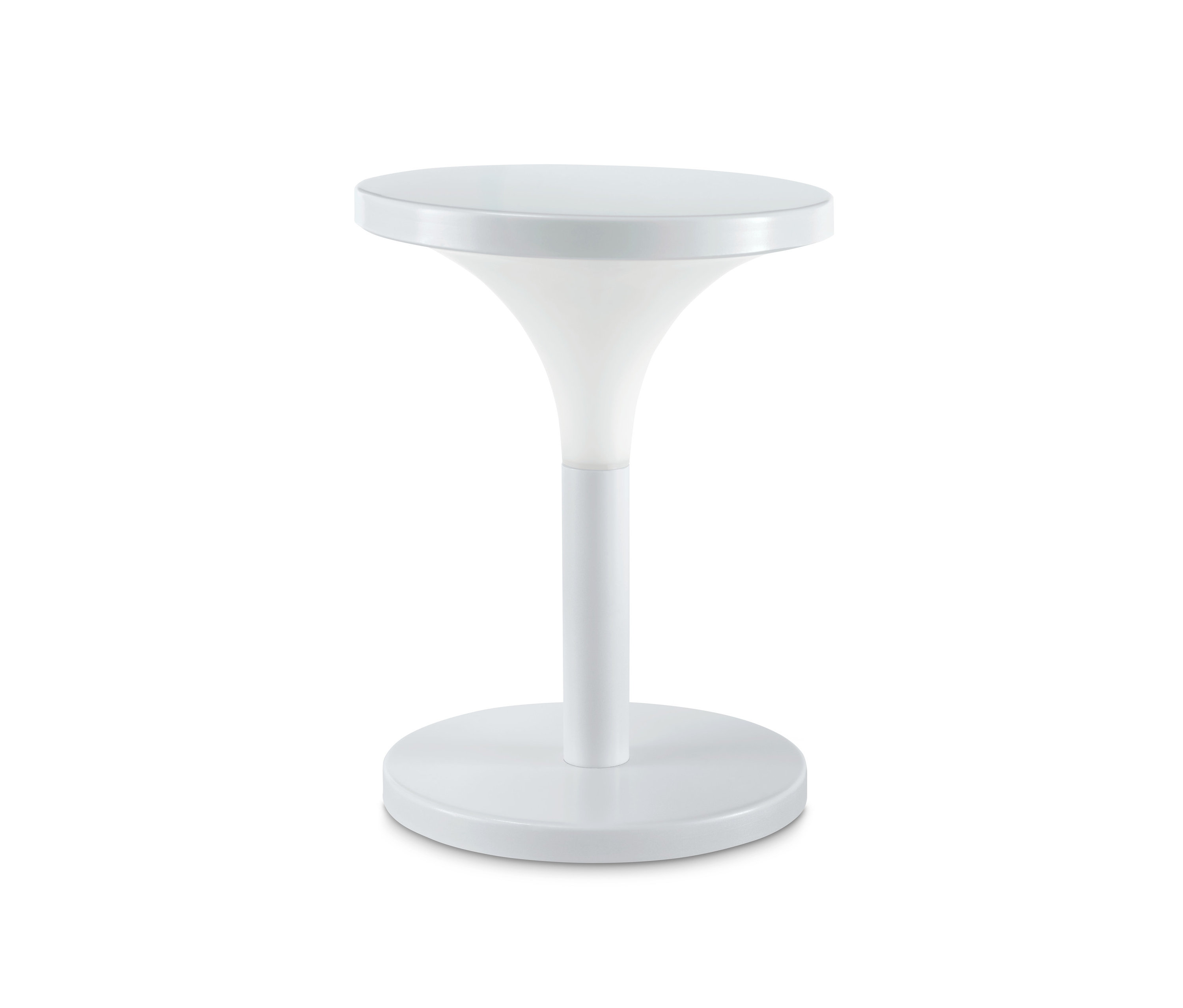 Beyaz şarjlı LED masa lambası. 