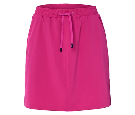 Pembe renkli, büzgülü etek.