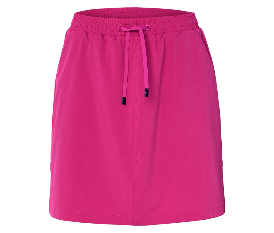 Pembe renkli, büzgülü etek.