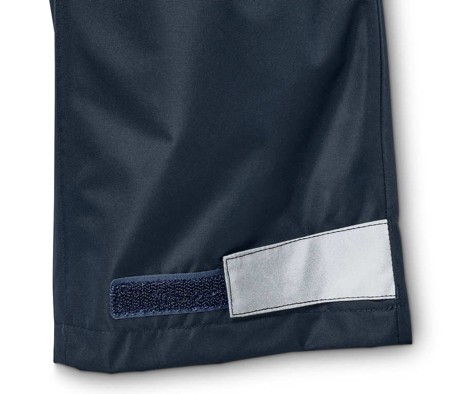 Reflektörlü ve cırt cırtlı Yağmur Pantolonu, Lacivert detayı.