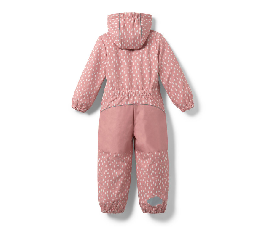 Küçük Çocuk Softshell Tulum, Damlalı Pembe