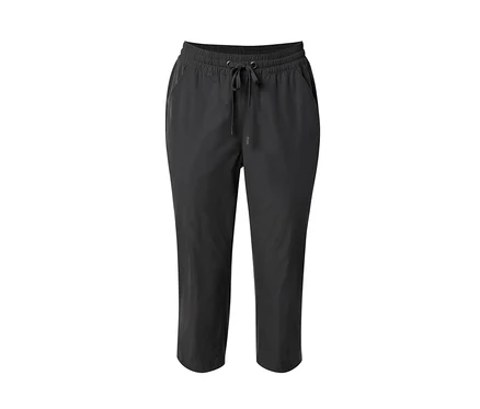 Siyah fonksiyonel softshell kapri.
