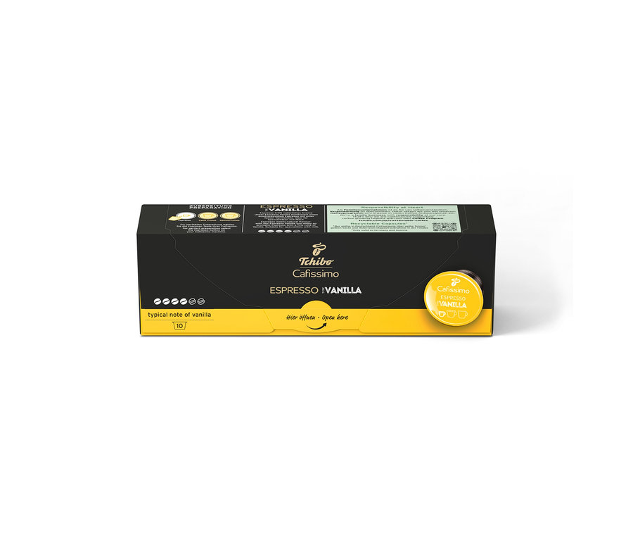 Bir paket Cafissimo Flavoured Espresso - Vanilya - 10 kapsül.