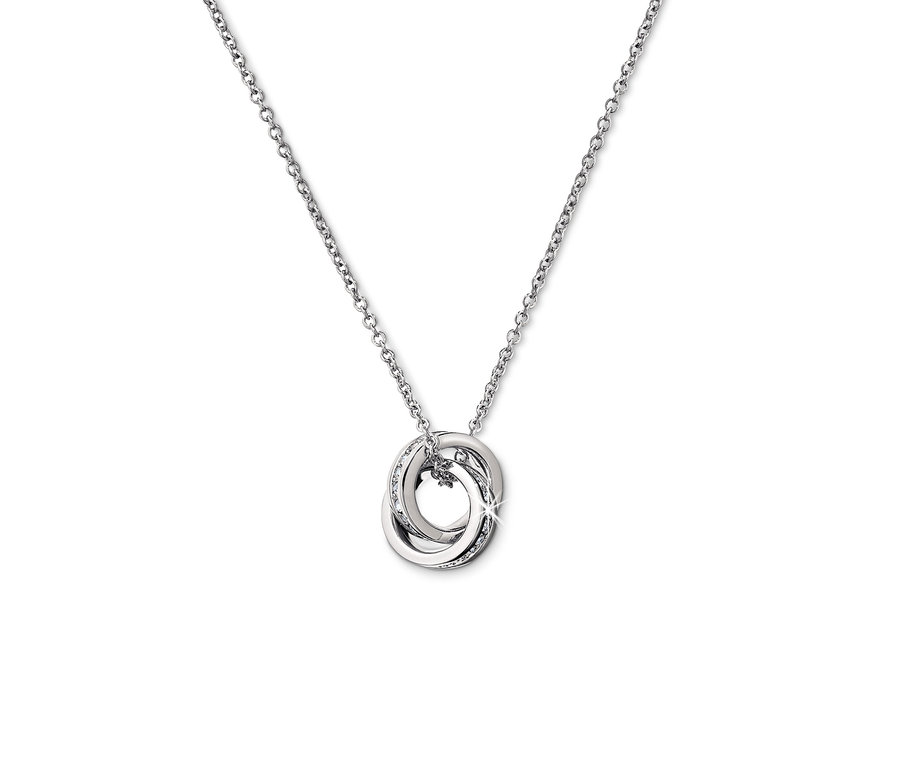 Swarovski® kristalleriyle süslenmiş gümüş kolye.