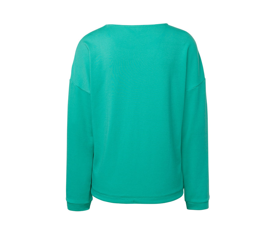 Aqua rengi sweatshirt'ün arka görünümü
