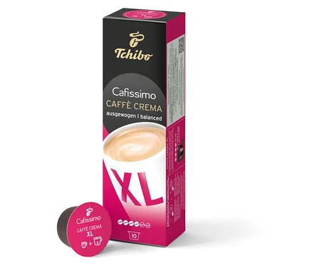 Bir paket ve bir kapsül Cafissimo Caffè Crema XL var.
