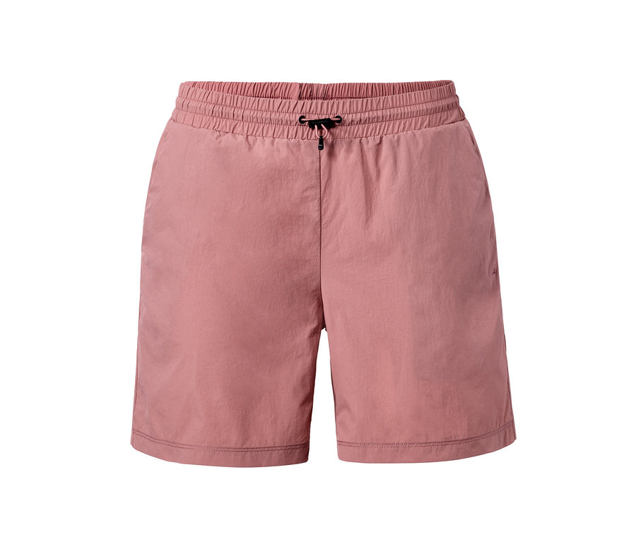 Büzgülü belli, pembe fonksiyonel şort.