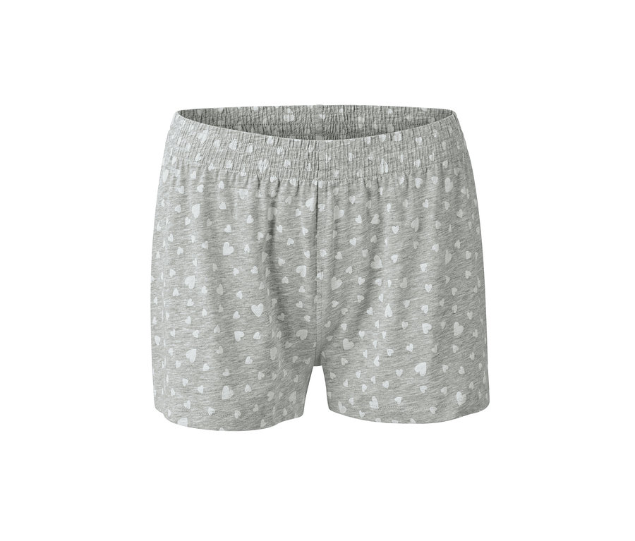Beyaz kalpli, gri organik pamuklu kısa pijama altı.