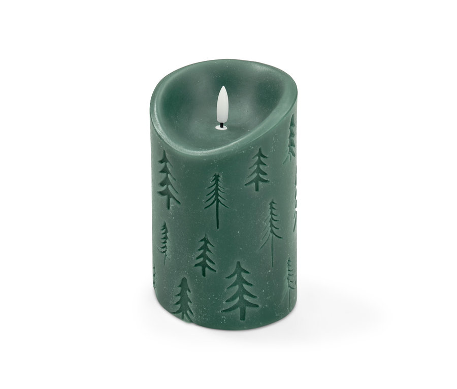 Ağaç desenli yeşil LED mum