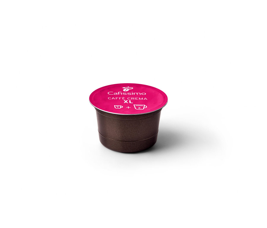 Pembe kapaklı tek bir Caffè Crema Wake Up XL kapsülü.