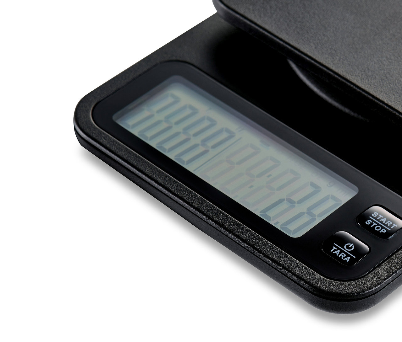 Zamanlayıcı Dahil, Siyah kahve tartısının yakın çekimi.