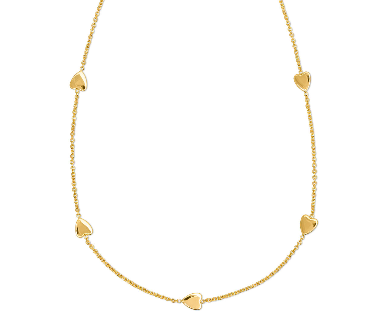 Beş kalpli altın kolye.