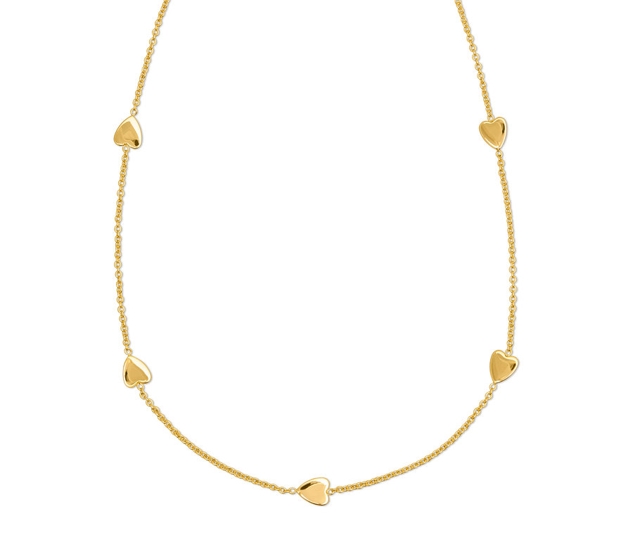 Beş kalpli altın kolye.