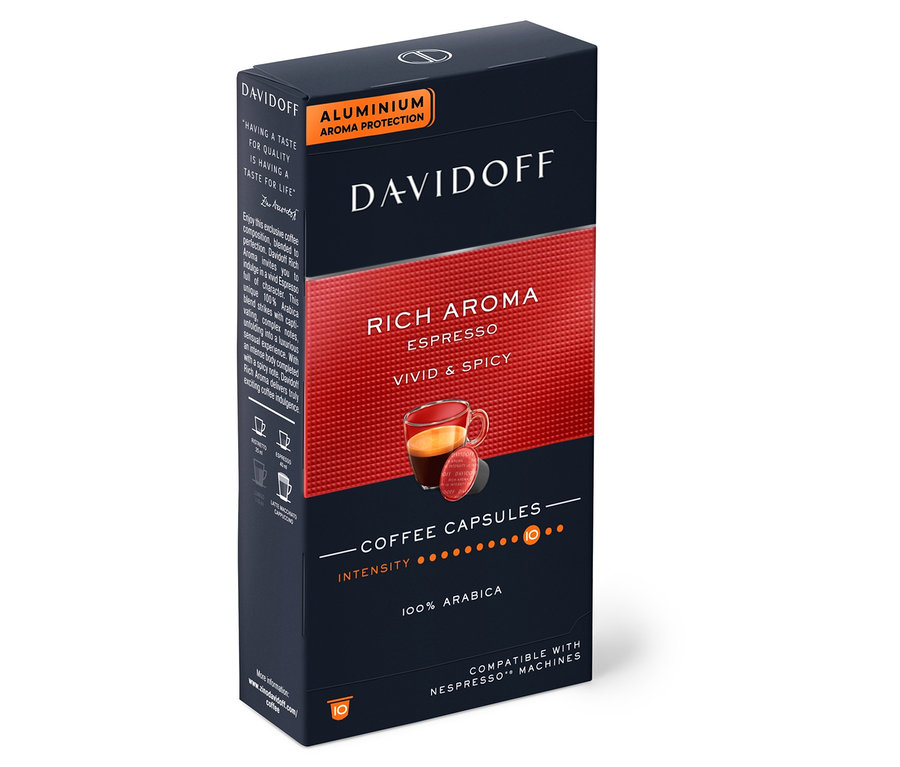 Bir paket DAVIDOFF CAFÉ Rich Aroma - 10 kapsül.