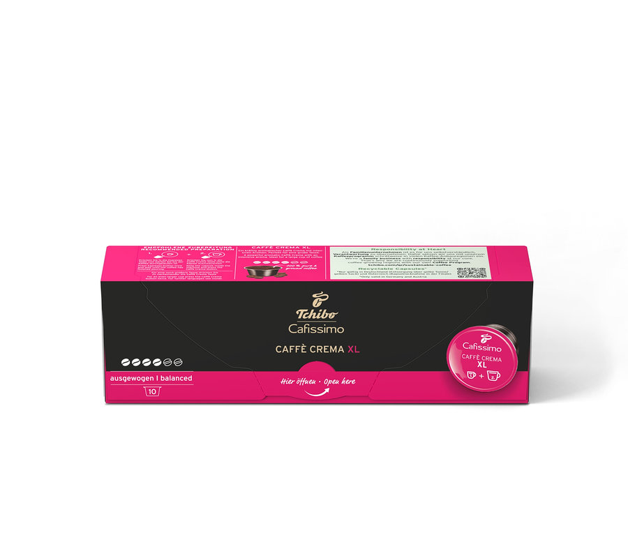 Bir paket Cafissimo Caffè Crema XL kapsülü.