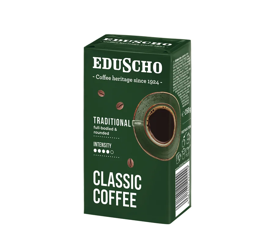 Eduscho Classic Coffee Traditional, 250 g Öğütülmüş Filtre Kahve paketi.