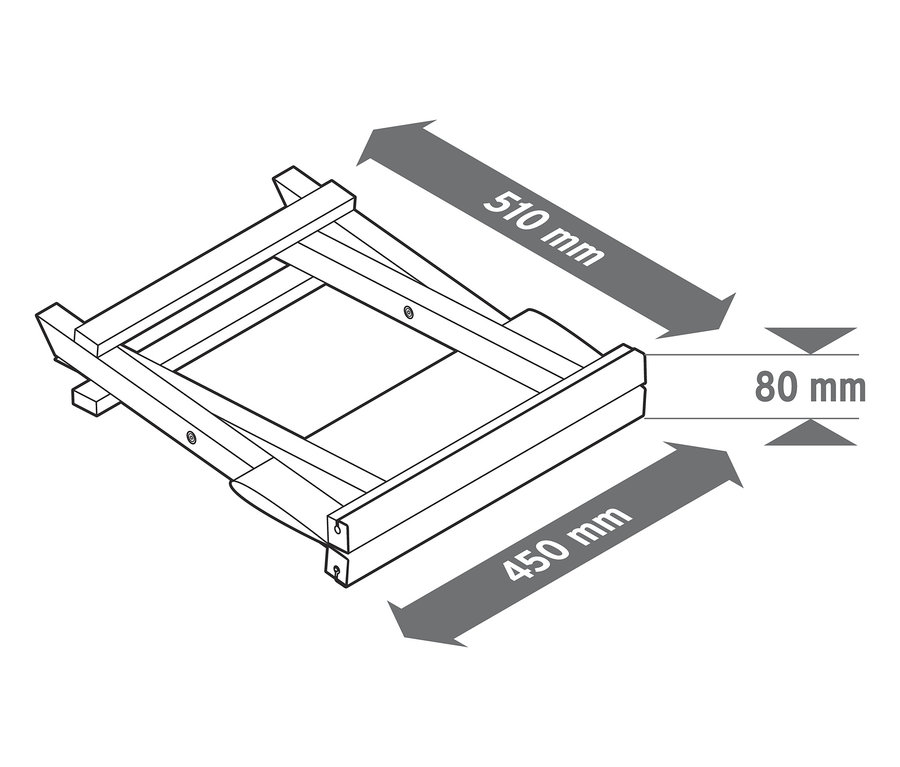 Güneşlikli ve Ayaklıklı Şezlong çizimi boyutları göstermektedir.