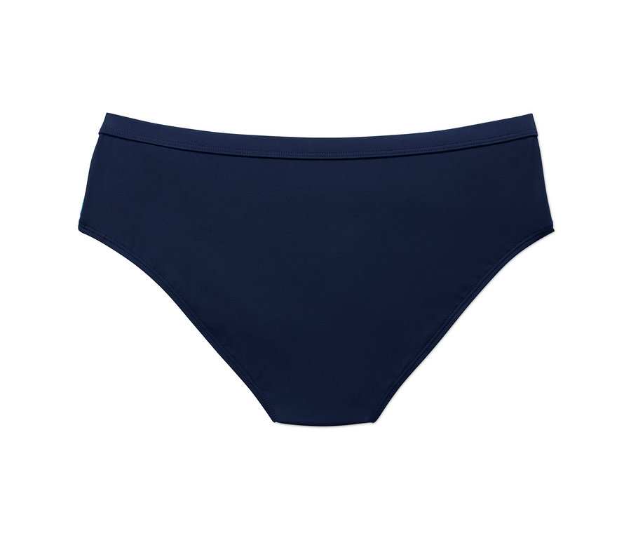 Beyaz arka planda lacivert spor bikini altı.