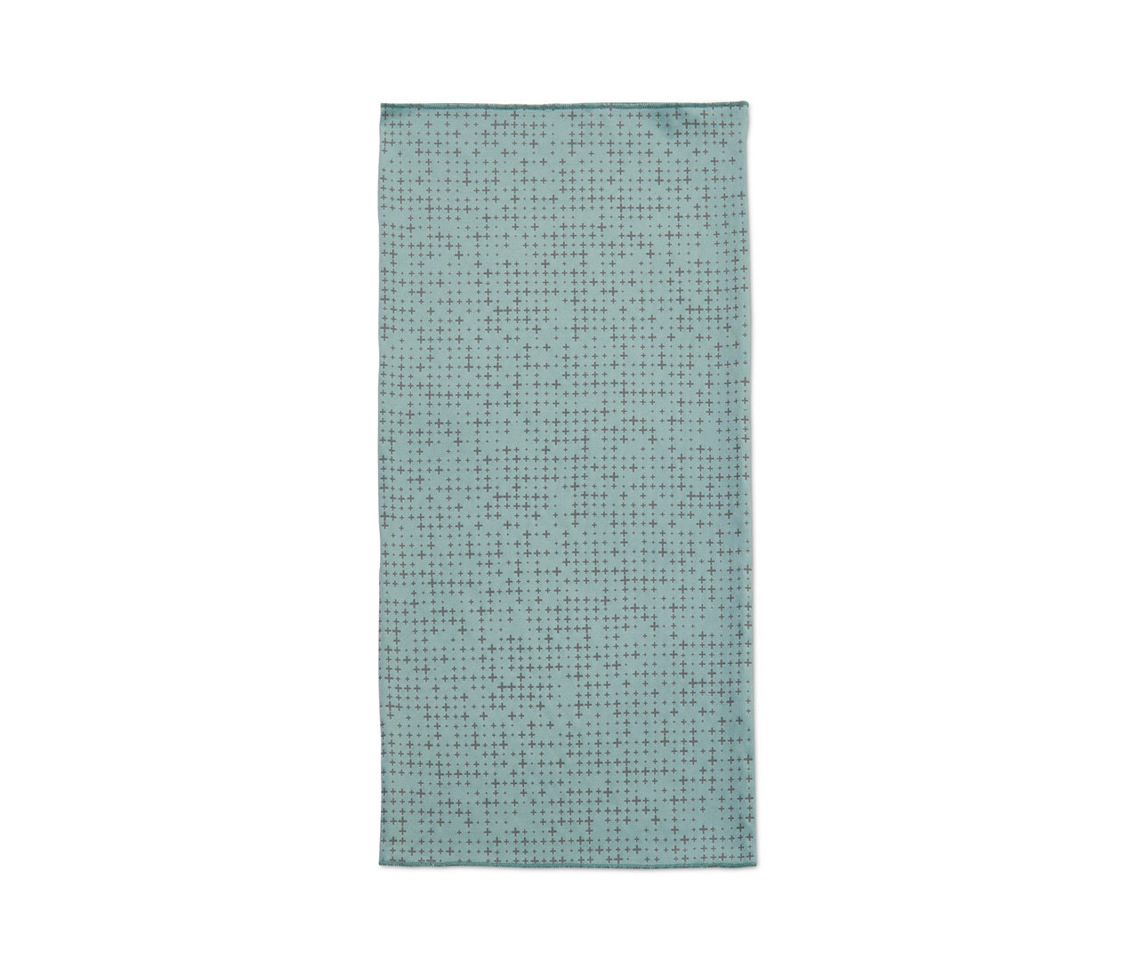 Çapraz desenli mavi çok fonksiyonlu boyunluk.