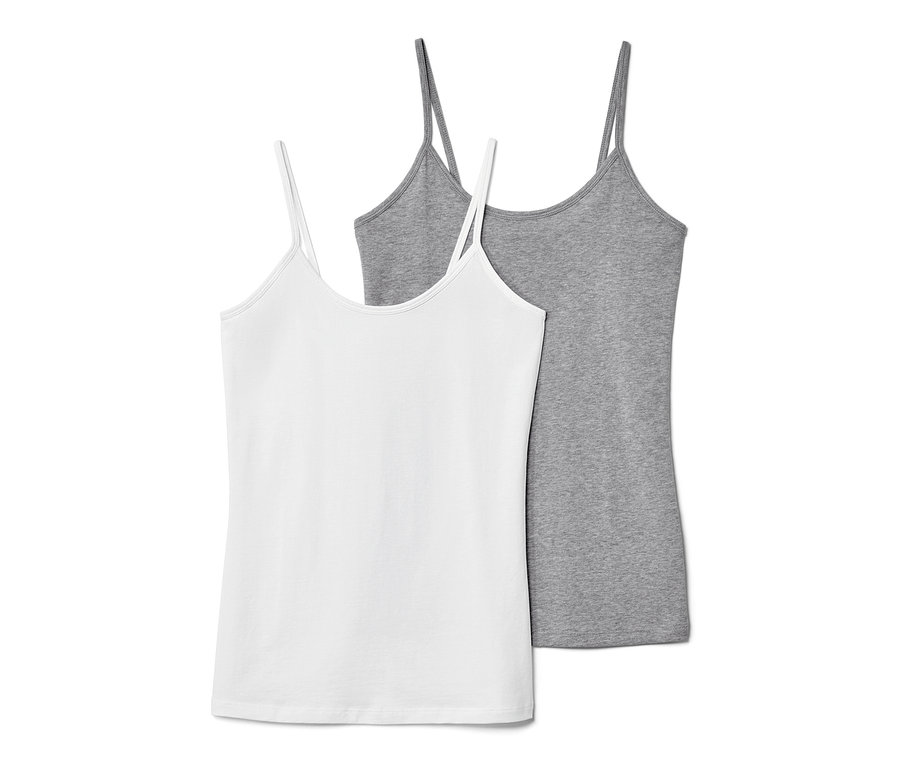 İki adet ince askılı atlet: bir beyaz ve bir gri. 2 Adet İnce Askılı Atlet