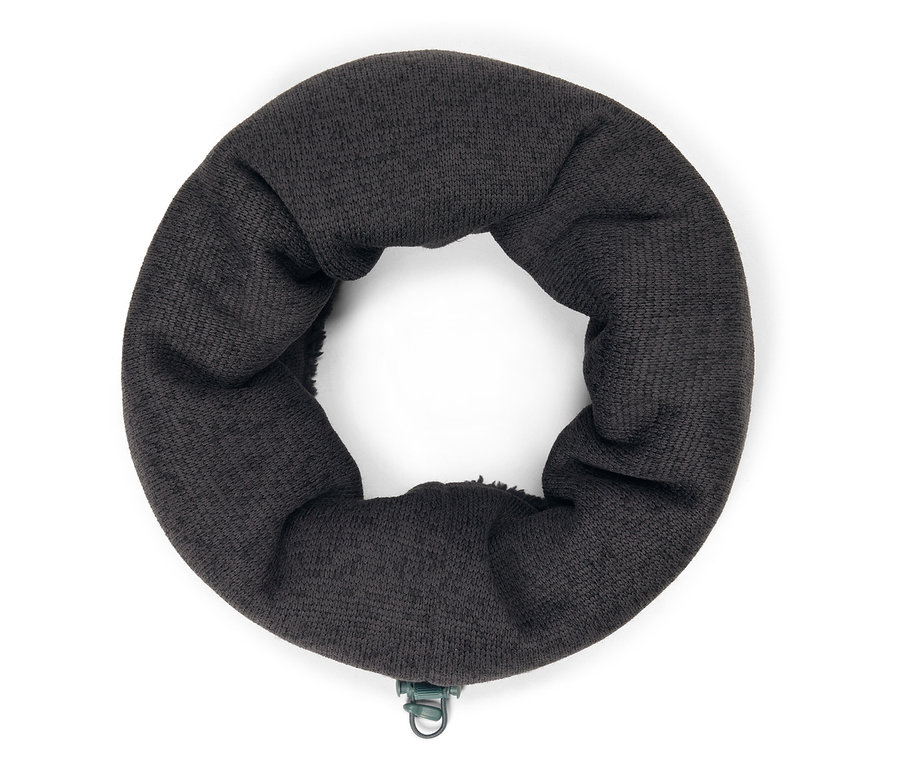 Metal klipsli siyah, örgü boyunluk.