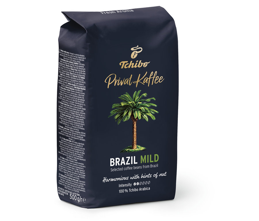 500g Privat Kaffee Brazil Mild çekirdek kahve paketi.
