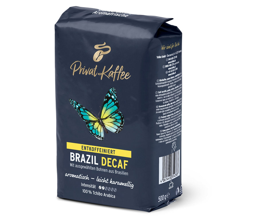 Bir paket Privat Kaffee Brazil (Kafeinsiz) - 500g Çekirdek Kahve