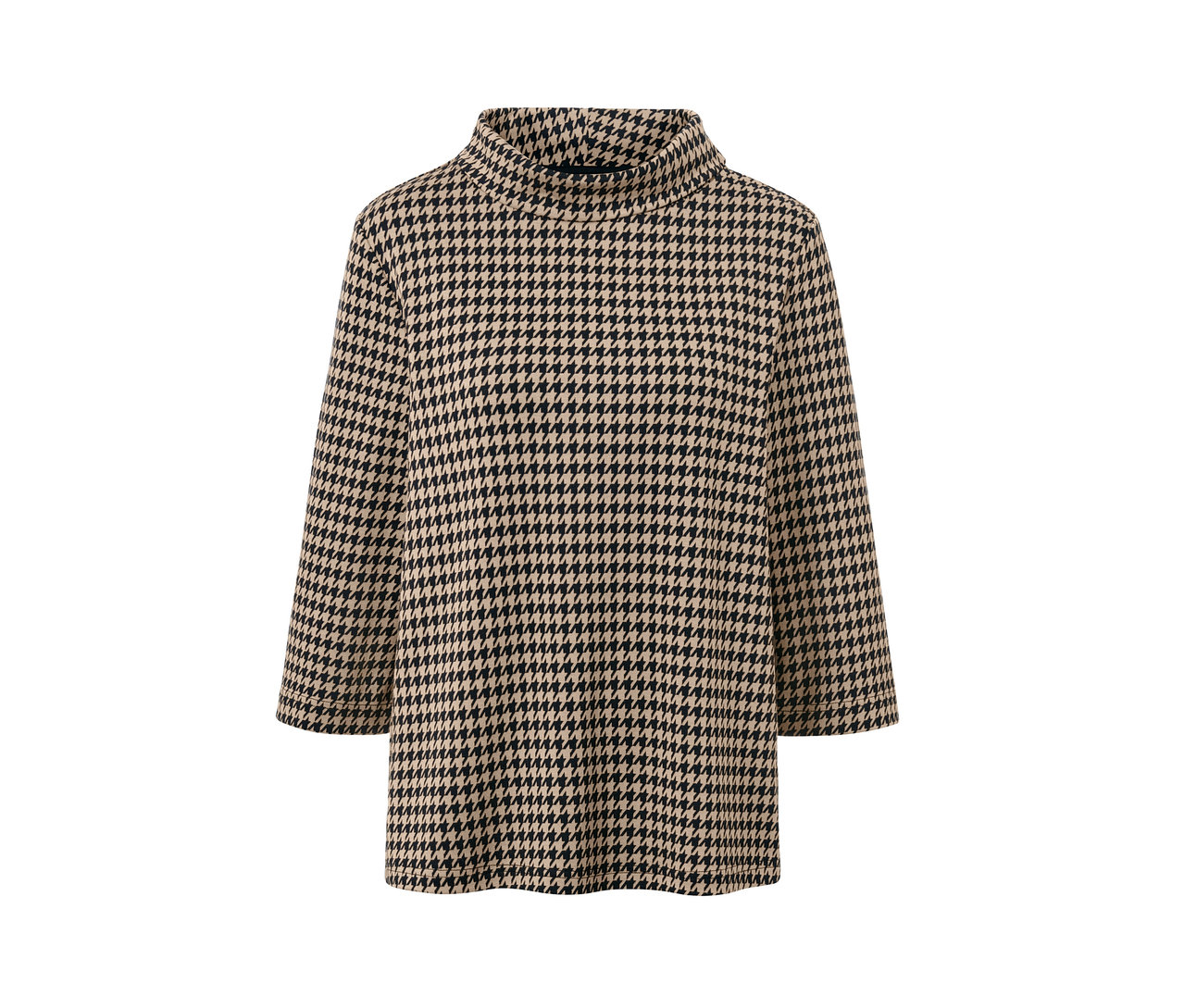 3/4 kol kazayağı desenli sweatshirt